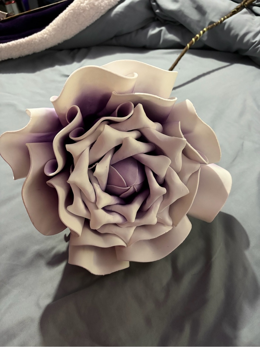 Lavender Foam Rose Decorative Flower - Home Accents